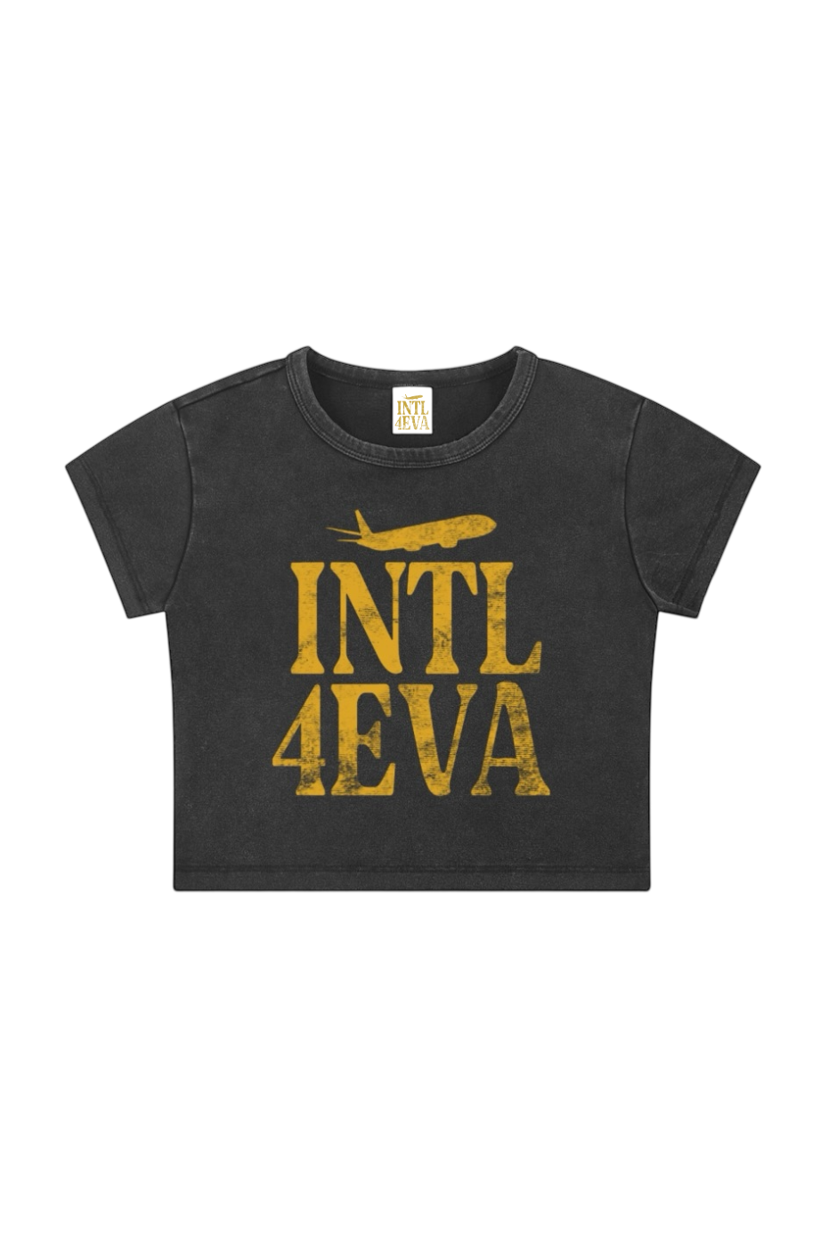 INTL4EVA Womens Washed Baby Tee