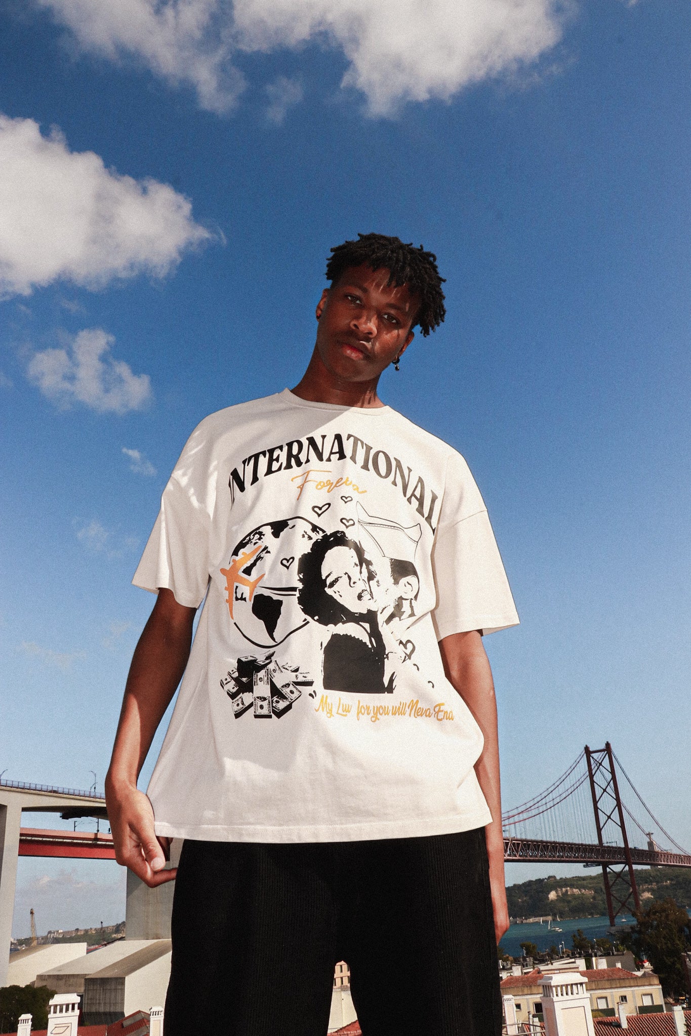 MY LUV FOR YOU WILL NEVA END T-Shirt Beige