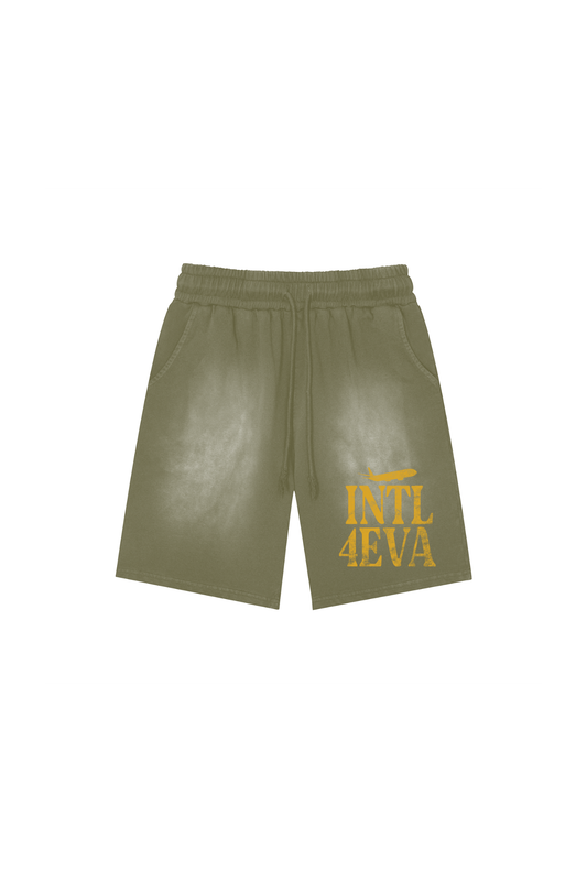 INTL4EVA Faded Wash Shorts Green