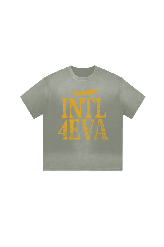 INTL4EVA faded wash t-shirt premium cotton streetwear front 2
