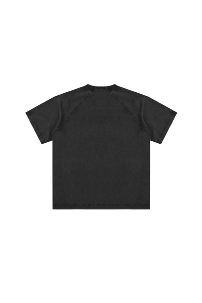 back of a Black t-shirt on a white background