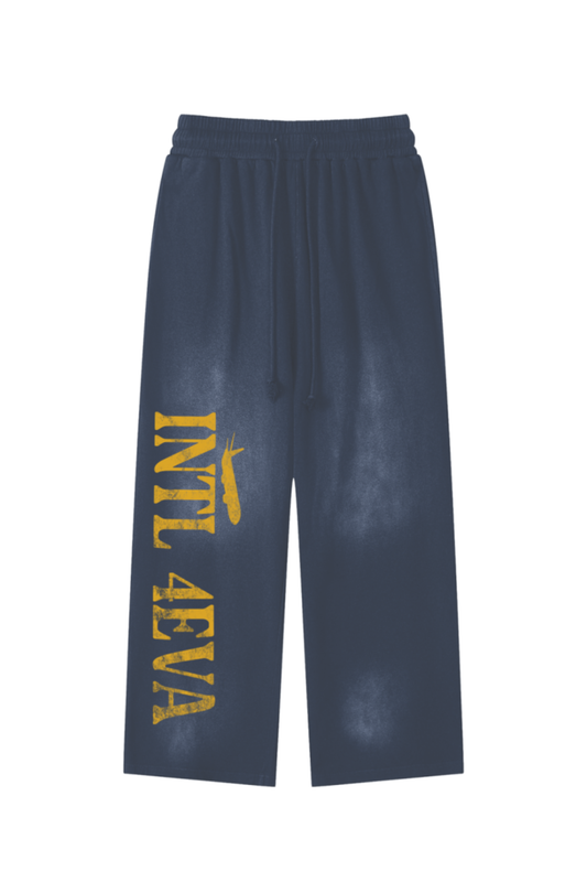 INTL4EVA Faded Wash Sweatpants Blue