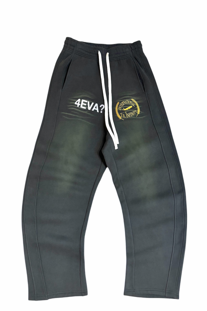 4EVA? Curved Washed Sweatpants Grey/Green