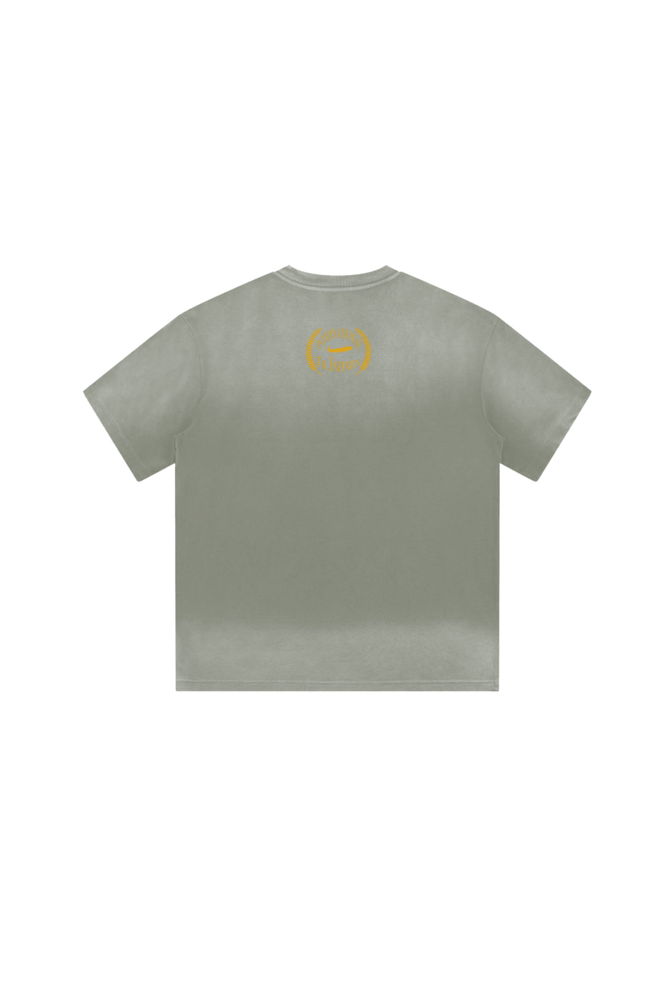 INTL4EVA faded wash t-shirt relaxed fit branding detail

