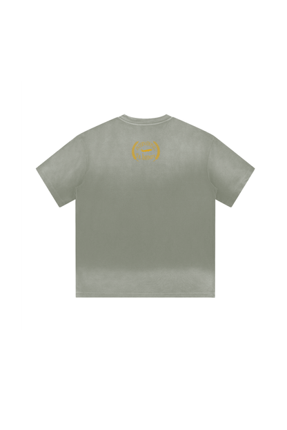 INTL4EVA faded wash t-shirt relaxed fit branding detail

