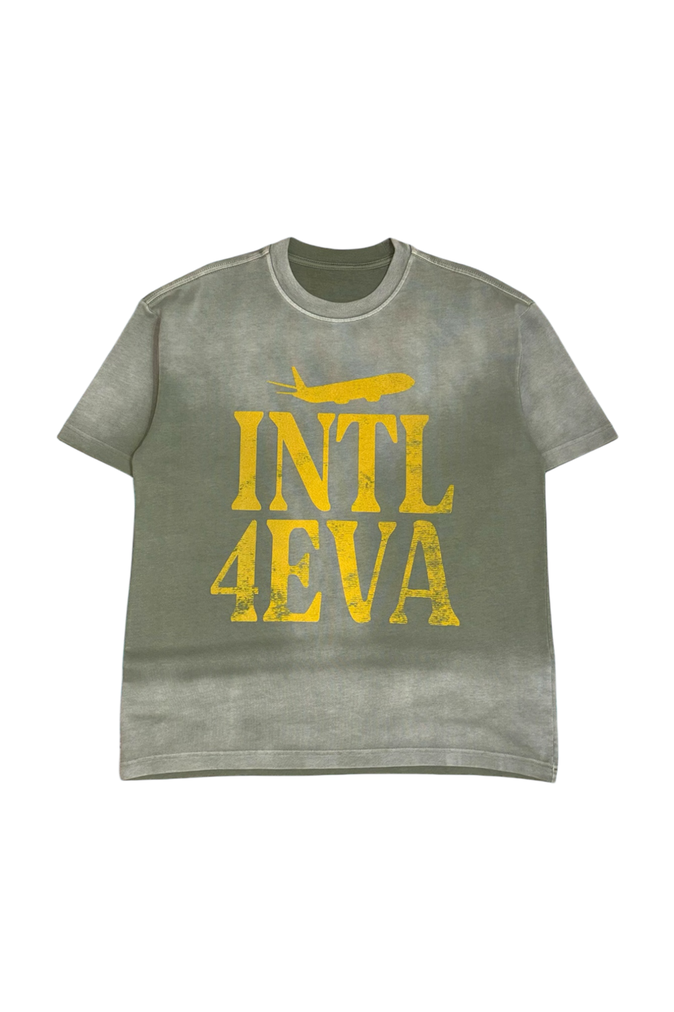 INTL4EVA faded wash t-shirt premium cotton streetwear front
