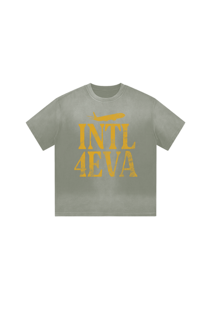 INTL4EVA faded wash t-shirt premium cotton streetwear front 2
