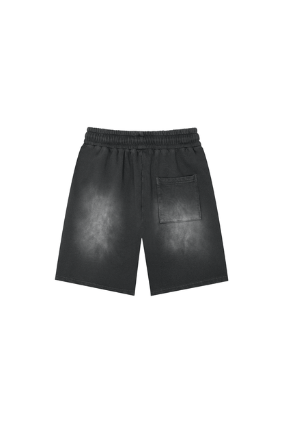 Black washed shorts on a white background