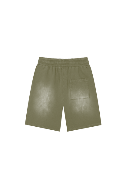 Green shorts on a white background