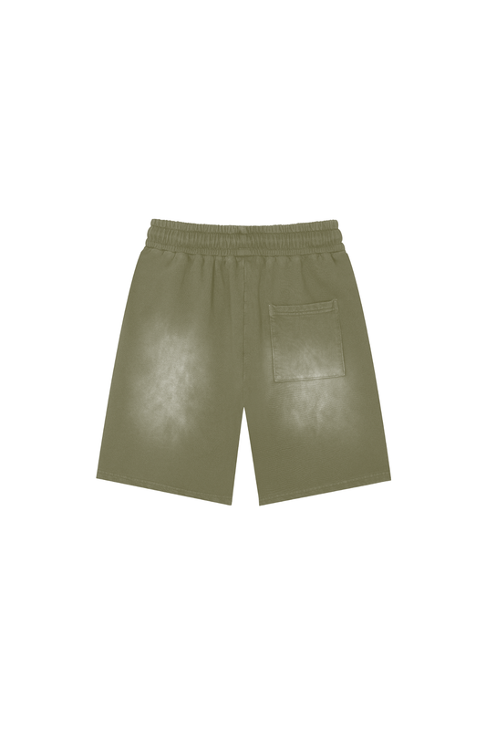 Green shorts on a white background