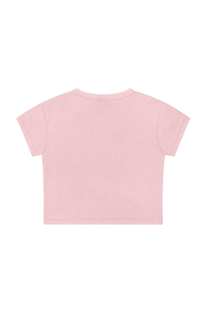 INTL4EVA Womens Washed Pink Baby Tee